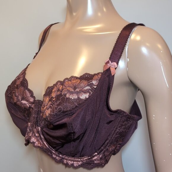 Adore Me Zita Bra Unlined Full Coverage Underwire Floral Lace Satin Bow 42D - Picture 9 of 16